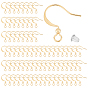 150Pcs Brass Earring Hooks, with Horizontal Loops and 200Pcs Plastic Ear Nuts, Long-Lasting Plated