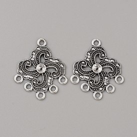 Tibetan Style Zinc Aolly Connector Rhinestone Settings, Chandelier Component Links, Antique Silver