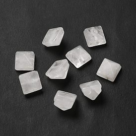 Natural Quartz Crystal Beads, Rock Crystal Beads, Faceted Pyramid Bead