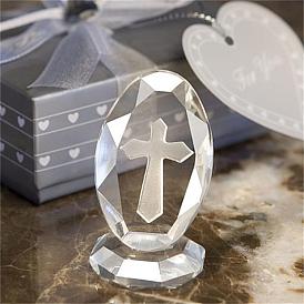 Transparent Glass Cross Ornament, Wedding Easter Gift, for Room Decor, Home Decor