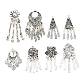 Tibetan Style Alloy Pendants, Ethnic Tassel Charms