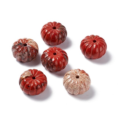 Natural Red Jasper Beads, Pumpkin
