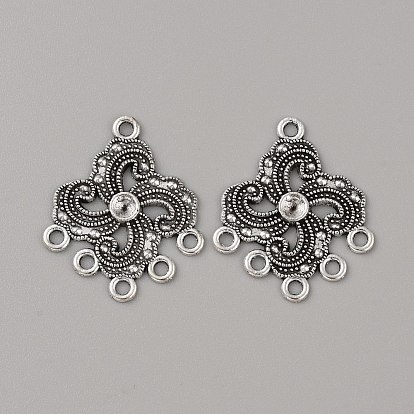 Tibetan Style Zinc Aolly Connector Rhinestone Settings, Chandelier Component Links, Antique Silver