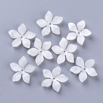 5 -capsules de perles d'acétate de cellulose (résine), fleur