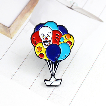 Colorful Cartoon Circus Clown Balloon Pin Backpack Accessory