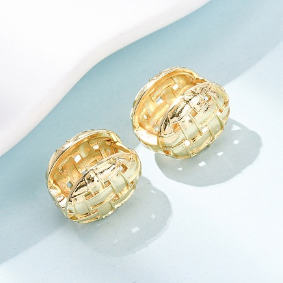 Плетеные овальные серьги-кольца из латуни, долговечный, стойки покрытие, без свинца и без кадмия