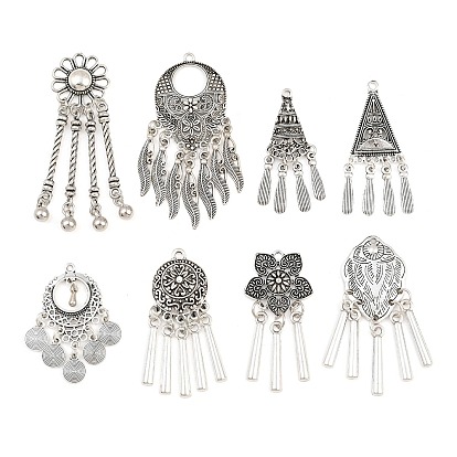 Tibetan Style Alloy Pendants, Ethnic Tassel Charms