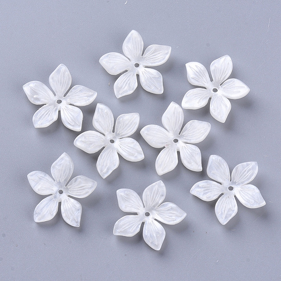 5 -capsules de perles d'acétate de cellulose (résine), fleur