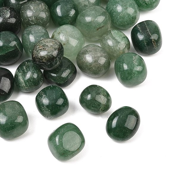 Cuentas de cuarzo de fresa verde natural, piedra caída, pepitas, sin agujero / sin perforar, Gemas para rellenar jarrones/sin perforar, gemas de relleno de jarrones