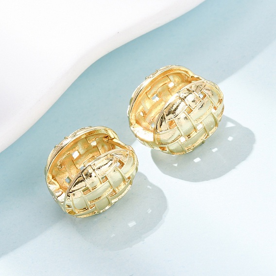 Плетеные овальные серьги-кольца из латуни, долговечный, стойки покрытие, без свинца и без кадмия