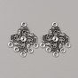 Tibetan Style Zinc Aolly Connector Rhinestone Settings, Chandelier Component Links, Antique Silver