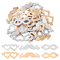 30Pcs 6 Style 201 Stainless Steel Links Connectors, Mixed Shapes