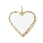 Латунные микро проложить кубического циркония подвески, с эмалью, сердце, стойки покрытие, долговечный, без свинца и без кадмия, с целью перехода в кольце