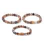 Natural Banded Agate Oval Beaded Stretch Bracelets