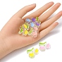 10Pcs 5 Colors Transparent Acrylic Enamel Beads, Cherry