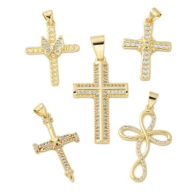 Латунные микро проложить кубического циркония подвески, крестик, стойки покрытие, без кадмия и без свинца, долговечный