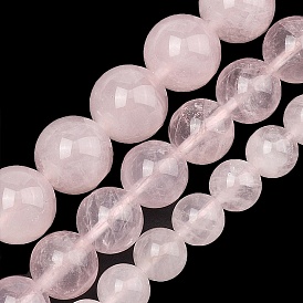 Природного розового кварца нитей бисера, гладкий круглый, класса AB