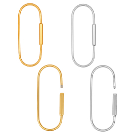 4 шт. 2 стили 304 подвески-замки с винтовым карабином из нержавеющей стали, для изготовления ожерелий