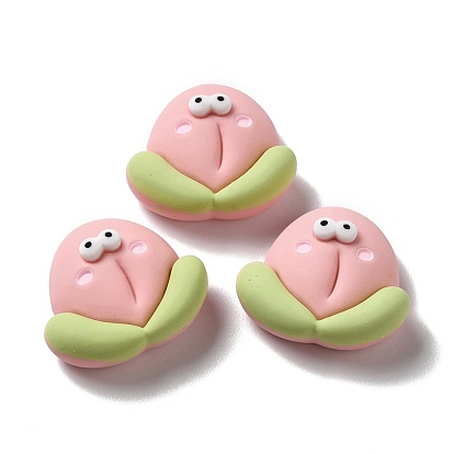 Opaque Resin Cabochons, Peach