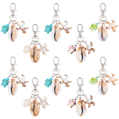 10шт. акриловый панцирь и подвеска в виде черепахи из искусственной бирюзы, застежки из сплава подвески для украшений сумок