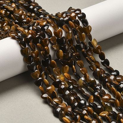 Природных тигровый глаз бисер нитей, сердце