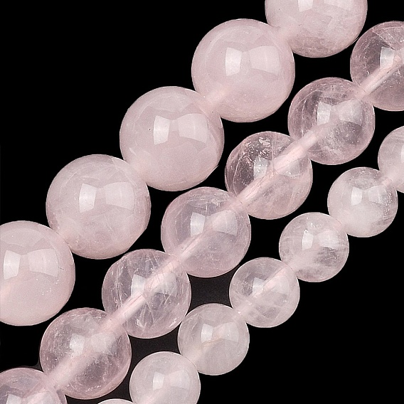 Природного розового кварца нитей бисера, гладкий круглый, класса AB