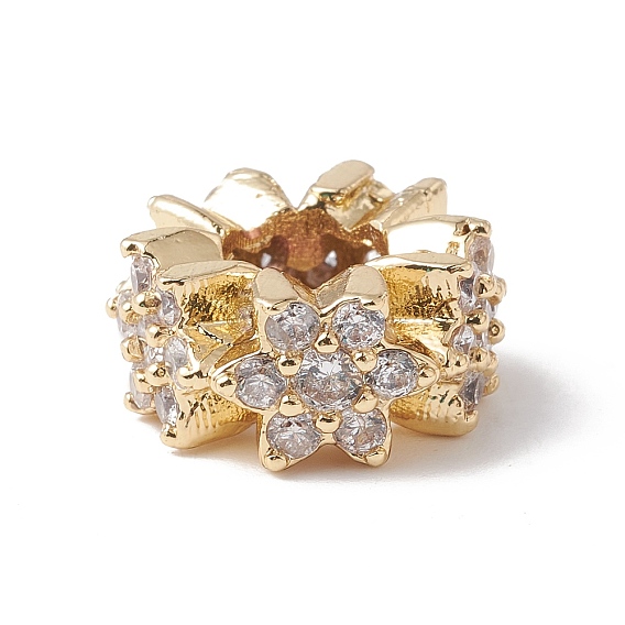 Экологически чистые стойки покрытие латунь микро паве кубический цирконий европейские бусины, бусины с большим отверстием, долговечный, без свинца и без кадмия, звезда