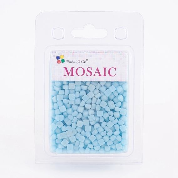 Glass Mosaic Tiles Cabochons, for Crafts Art, Imitation Jade, Square