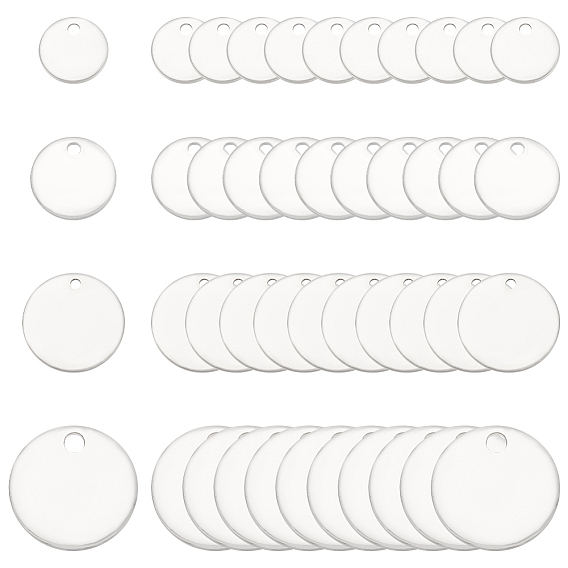 120шт 4 стили 304 подвески из нержавеющей стали, плоский круглый шарм