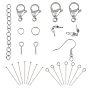 Stainless Steel Finding Kits, include Lobster Claw Clasps, Jump Rings, Screw Eye Pin Peg Bails, Bead Tips, Eye Pin, Flat Head Pins, Chain Extender, Earring Hooks