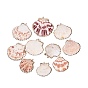 Electroplate Sea Shell Pendants, with Light Gold Iron Findings