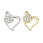 Подвески из сплава с микропаве из стразов, сердце