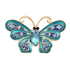 Épingles en émail, broches en alliage de strass pour vêtements de sac à dos, papillon