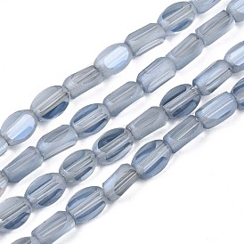 Perles en verre electroplate, perle plaquée lustre, facette, cuboïde