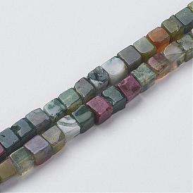 Natural Indian Agate Beads Strands, Cube