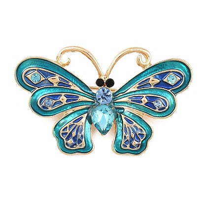 Épingles en émail, broches en alliage de strass pour vêtements de sac à dos, papillon