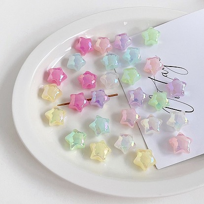 UV Plating Iridescent Acrylic Beads, Star