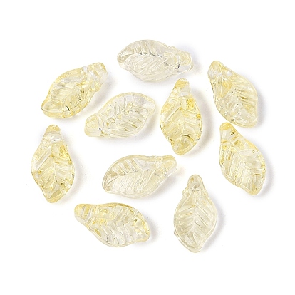 Transparent Glass Pendants, Leaf Charm