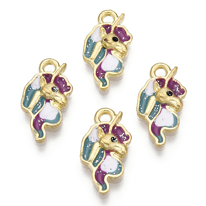 Zinc Alloy Enamel Pendants, Unicorn