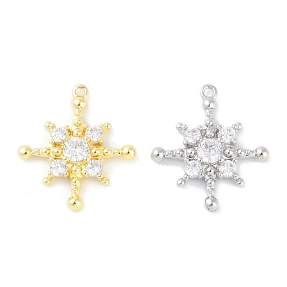 Подвески из латуни с прозрачным фианитом, без кадмия, без никеля и без свинца, звезда