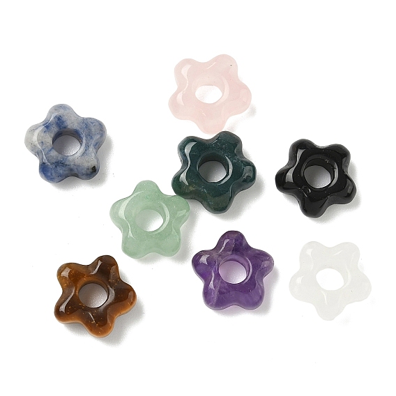 Природных драгоценных камней Европейский бисером, цветочные большое отверстие бусы