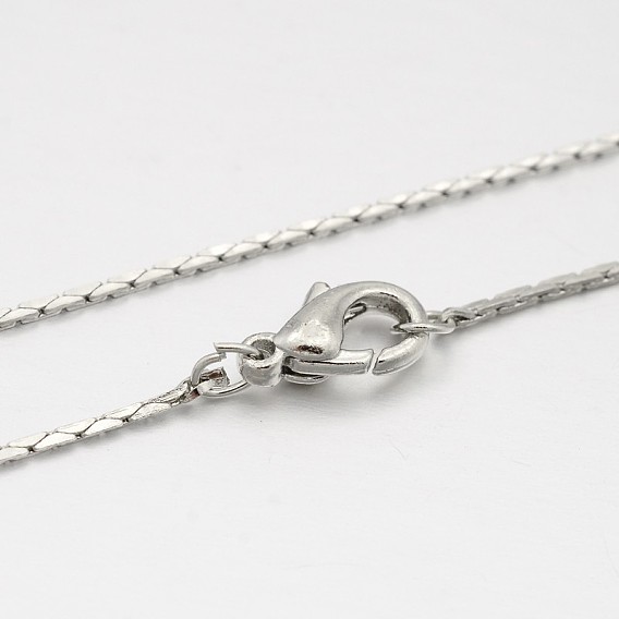 Brass Boston Link Chain Necklaces, with Brass Lobster Claw Clasps, 16.5 inch