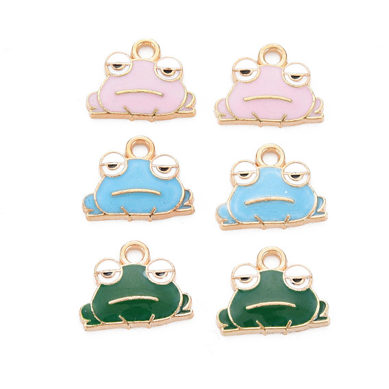 Подвески из эмали и сплава, без кадмия, без никеля и без свинца, золотой свет, лягушка