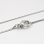 Brass Boston Link Chain Necklaces, with Brass Lobster Claw Clasps, 16.5 inch