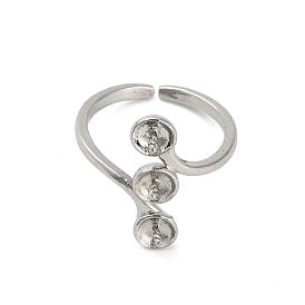 Латунные крепления колец для пальцев, за половину пробурено бисера, регулируемый