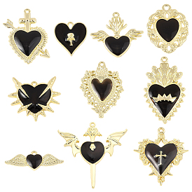 Подвески из эмали в готическом стиле, шарма сердца