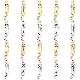 60 шт. 2 цвета 304 подвески из нержавеющей стали, лазерная резка, перо