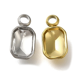 304 Настройки кабошон из нержавеющей стали кулон, прямоугольные