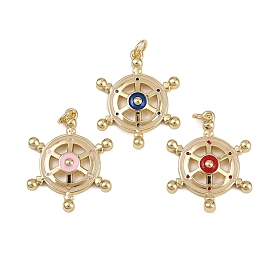 Латунь эмаль подвески, подвески в форме шлема, с целью перехода в кольце, стойки покрытие, без кадмия и без свинца, долговечный, реальный 18 k позолоченный