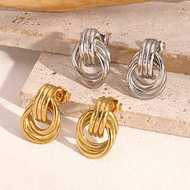 304 серьги-гвоздики с многокруглыми узлами из нержавеющей стали